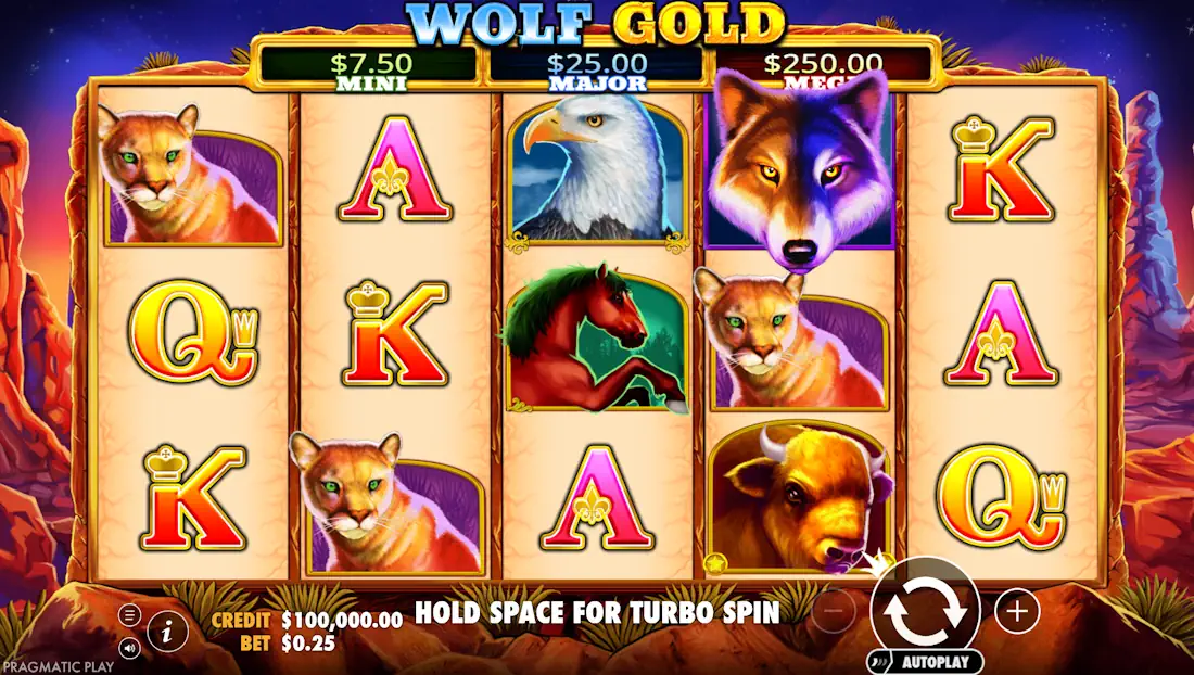 Wolf Gold Pragmatic Play Game Screenshot